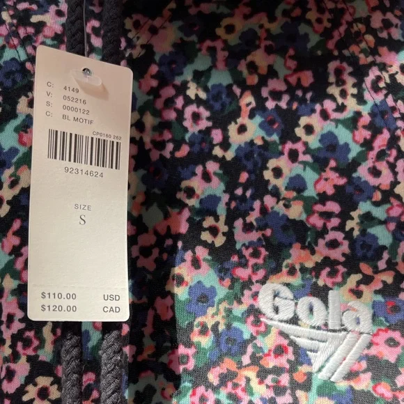 Gola X Anthropologie NWT generous S/M Hoodie Sweatshirt Floral Design, pockets - Picture 5 of 15